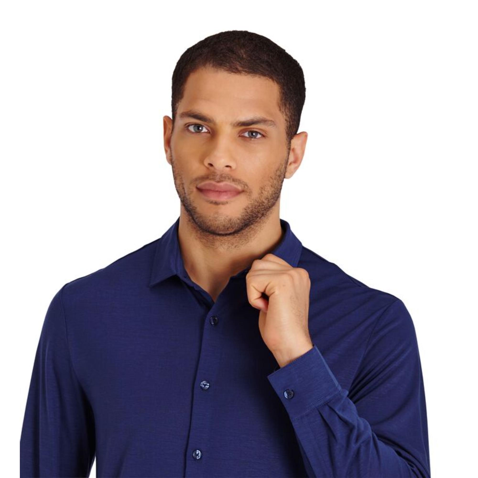 Blue Men Calandre Shirt