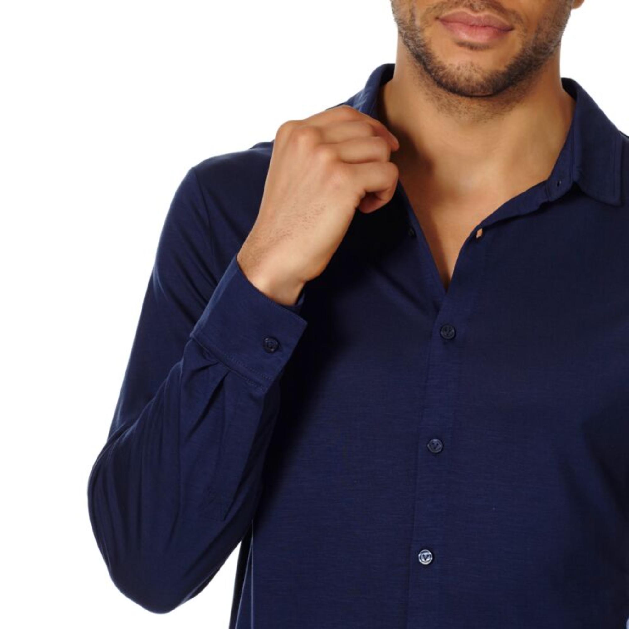 Blue Men Calandre Shirt