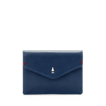 Envelope Flap Coin Pouch Card Holder (RFID USA Nappa Leather) - Blue