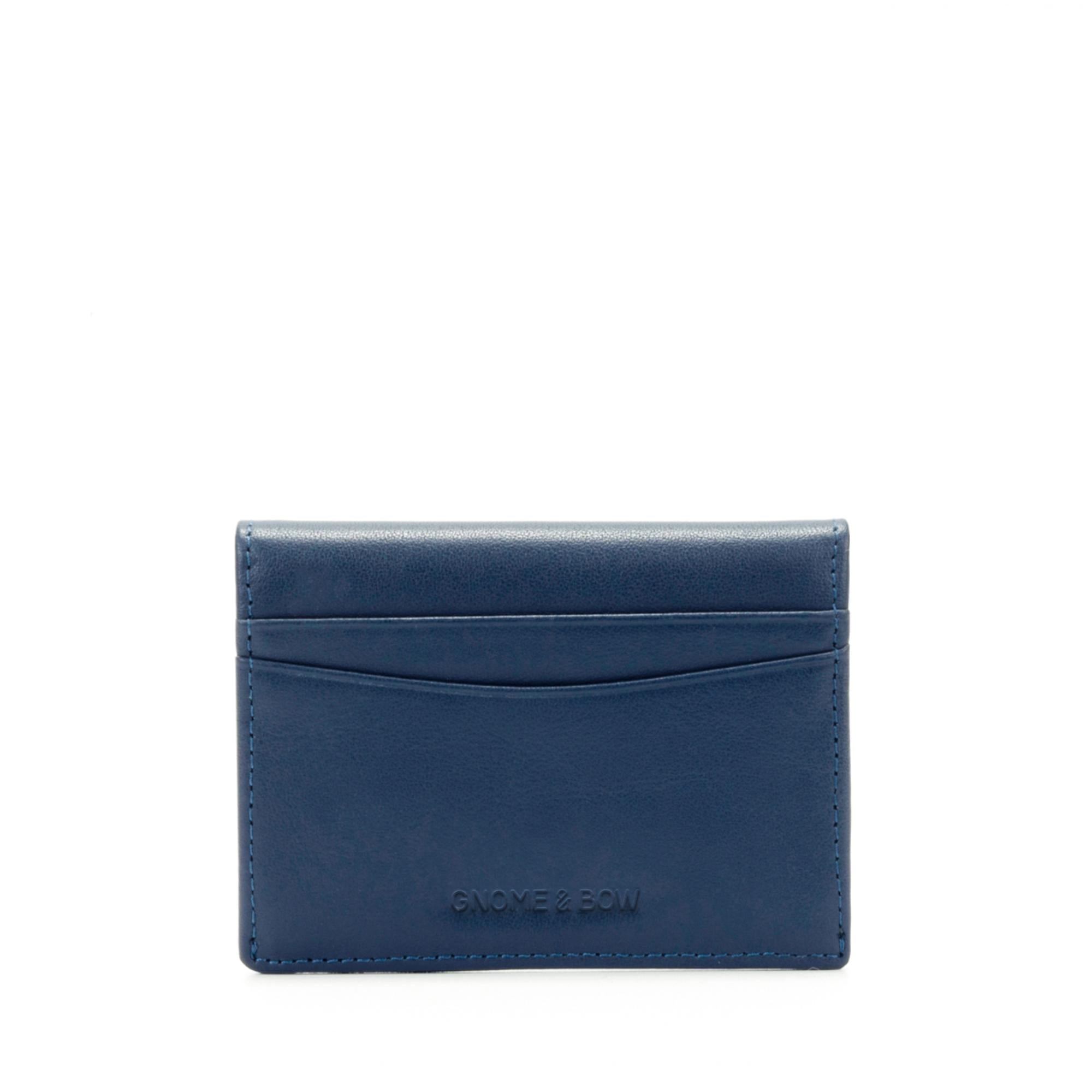 Envelope Flap Coin Pouch Card Holder (RFID USA Nappa Leather) - Blue