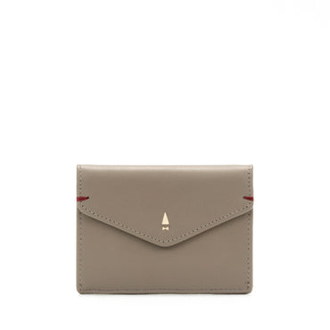 Envelope Flap Coin Pouch Card Holder (RFID USA Nappa Leather) - Taupe Grey