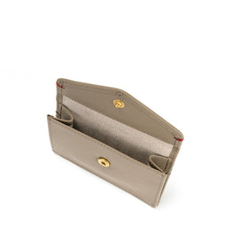 Envelope Flap Coin Pouch Card Holder (RFID USA Nappa Leather) - Taupe Grey