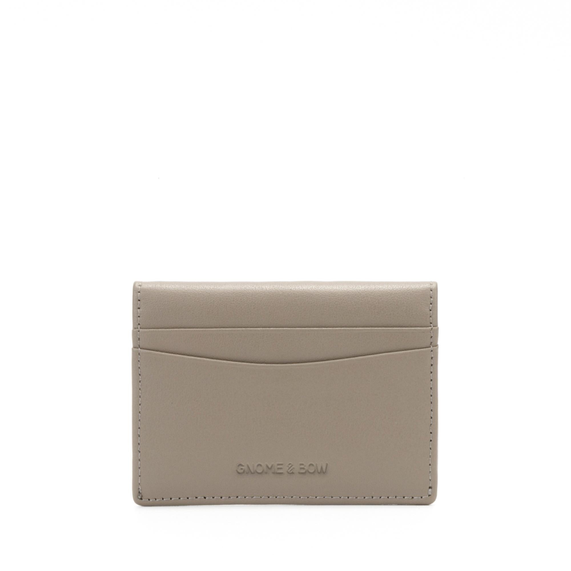 Envelope Flap Coin Pouch Card Holder (RFID USA Nappa Leather) - Taupe Grey