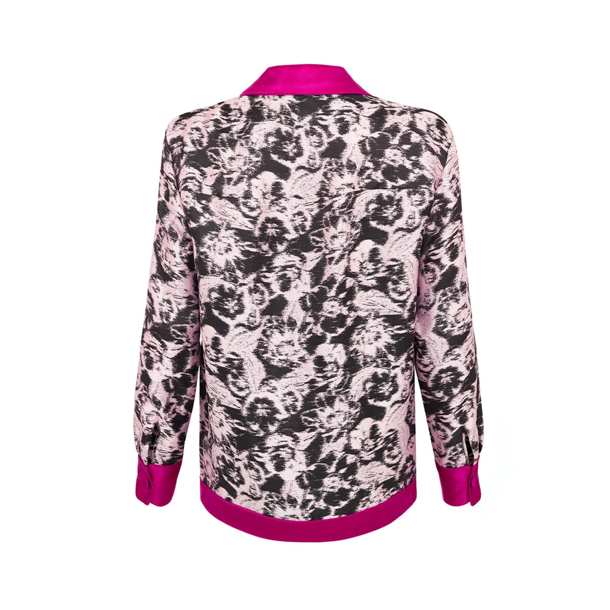 Women Pajama Blouse - Black Pink