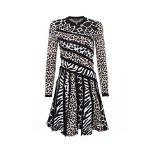 Women Patchwork Animalier Knit Dress - Multi