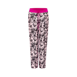 Women Drawstring Pants Regular Fit - Black Pink