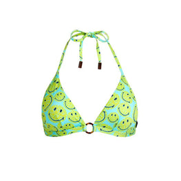 Blue Family Print Turtle Smiley Women Flechett Swimsuit