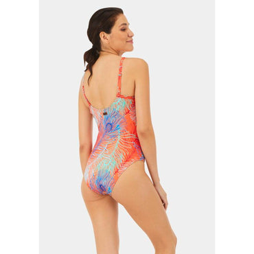 Orange Print Mother/Daughter Plumes Women Feria Swimsuit