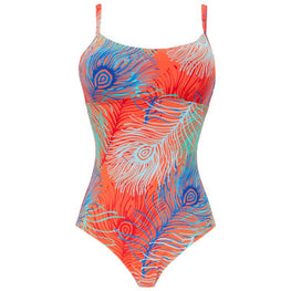 Orange Print Mother/Daughter Plumes Women Feria Swimsuit