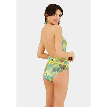 Green Family Print Jungle Rousseau Women Famous Swimsuit