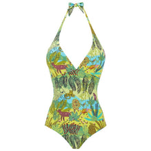 Green Family Print Jungle Rousseau Women Famous Swimsuit