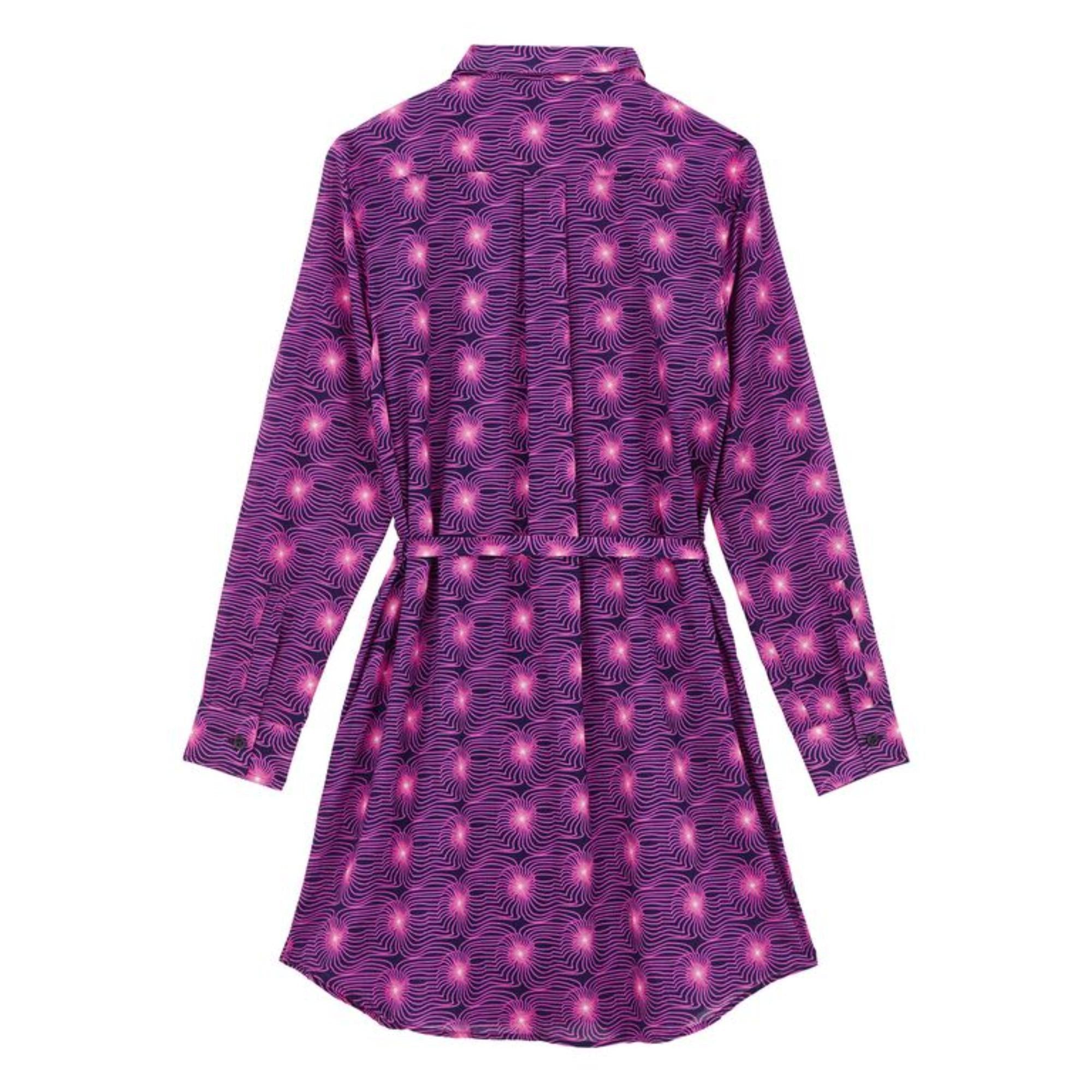 Purple Family Print Hypno Shell Violet Women Florence Dresses Shirt