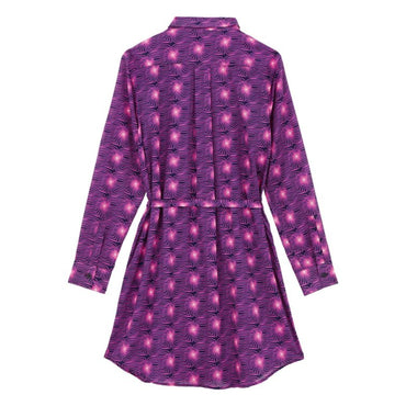 Purple Family Print Hypno Shell Violet Women Florence Dresses Shirt