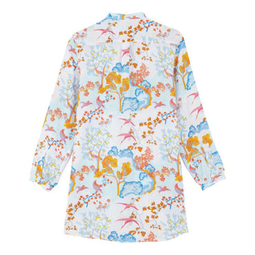 Multicolor Print Mother/Daughter Peace Tree Women Franche Dresses Shirt