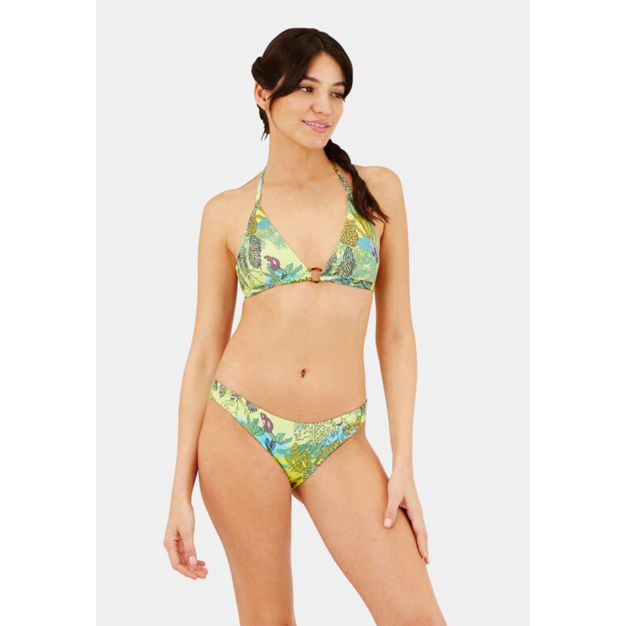 Green Family Print Jungle Rousseau Women Frise Swimsuit