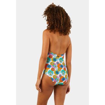 Multicolor Family Print Marguerite Women Fire Swimsuit