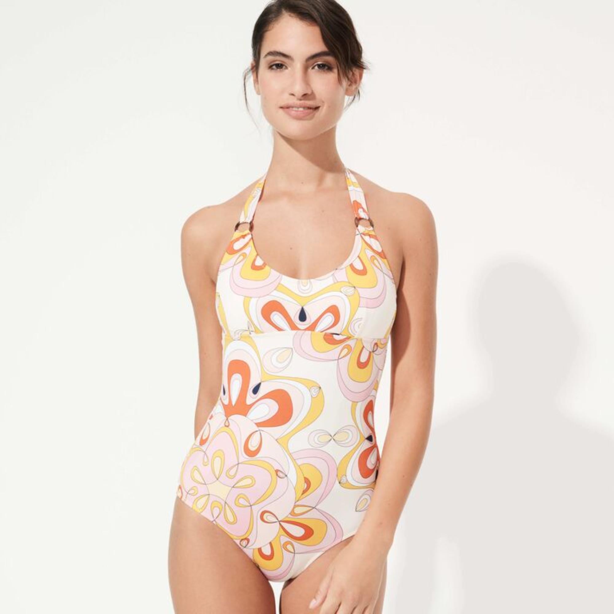 Pink Print Mother/Daughter Kaleido Women Fire Swimsuit