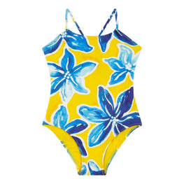 Yellow Family Print Macro Raiat Girl Gazette Swimsuit