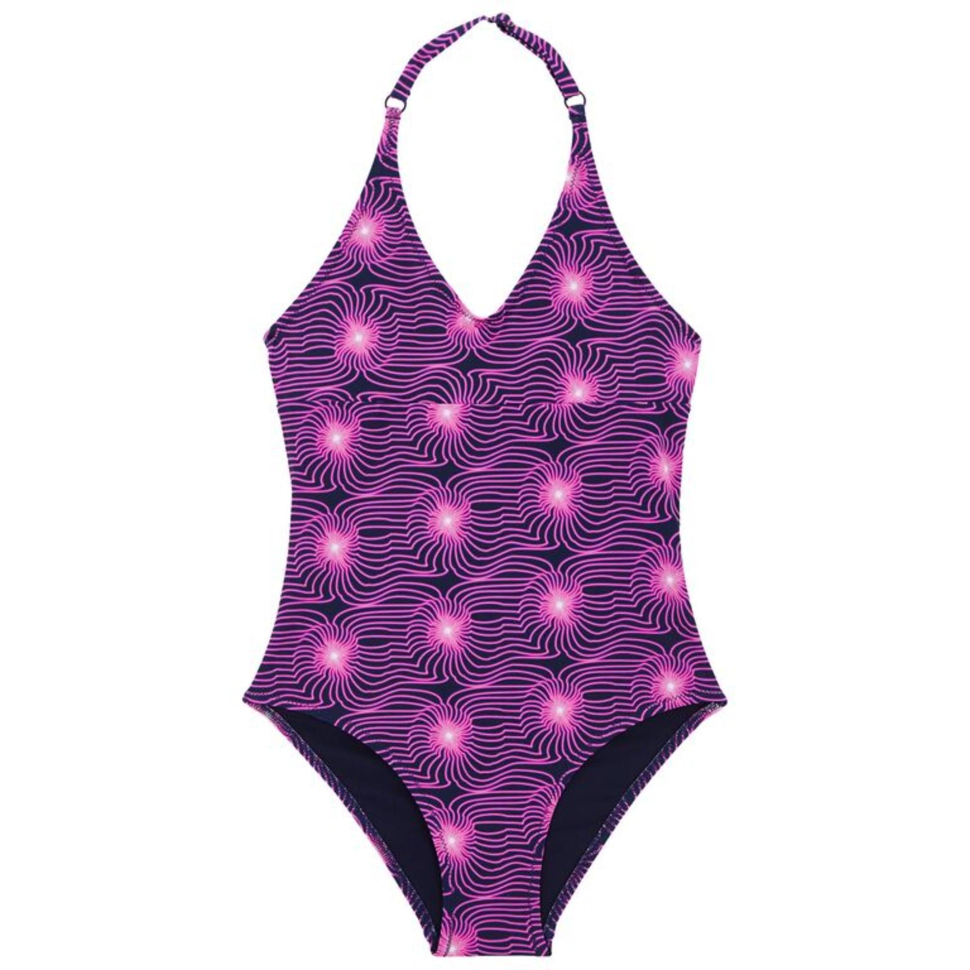 Purple Family Print Hypno Shell Violet Girl Gelly Swimsuit