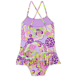 Pink Print Mother/Daughter Rainbow Flower Girl Grilly Swimsuit