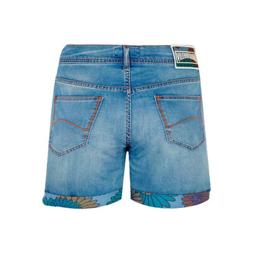 Blue Family Print Marguerite Men Garonne Long Shorts