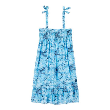 Blue Print Mother/Daughter Flower T&D Girl Gloss Dresses