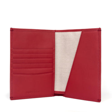 Gulliver Cash & Coin Travel Passport Wallet (RFID USA Nappa Leather) - Red