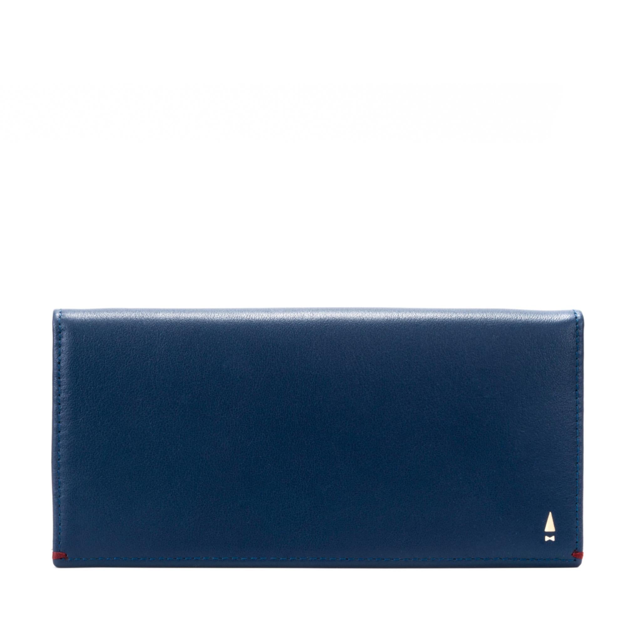 Gulliver Cash Coin Long Wallet (RFID USA Nappa Leather) - Blue