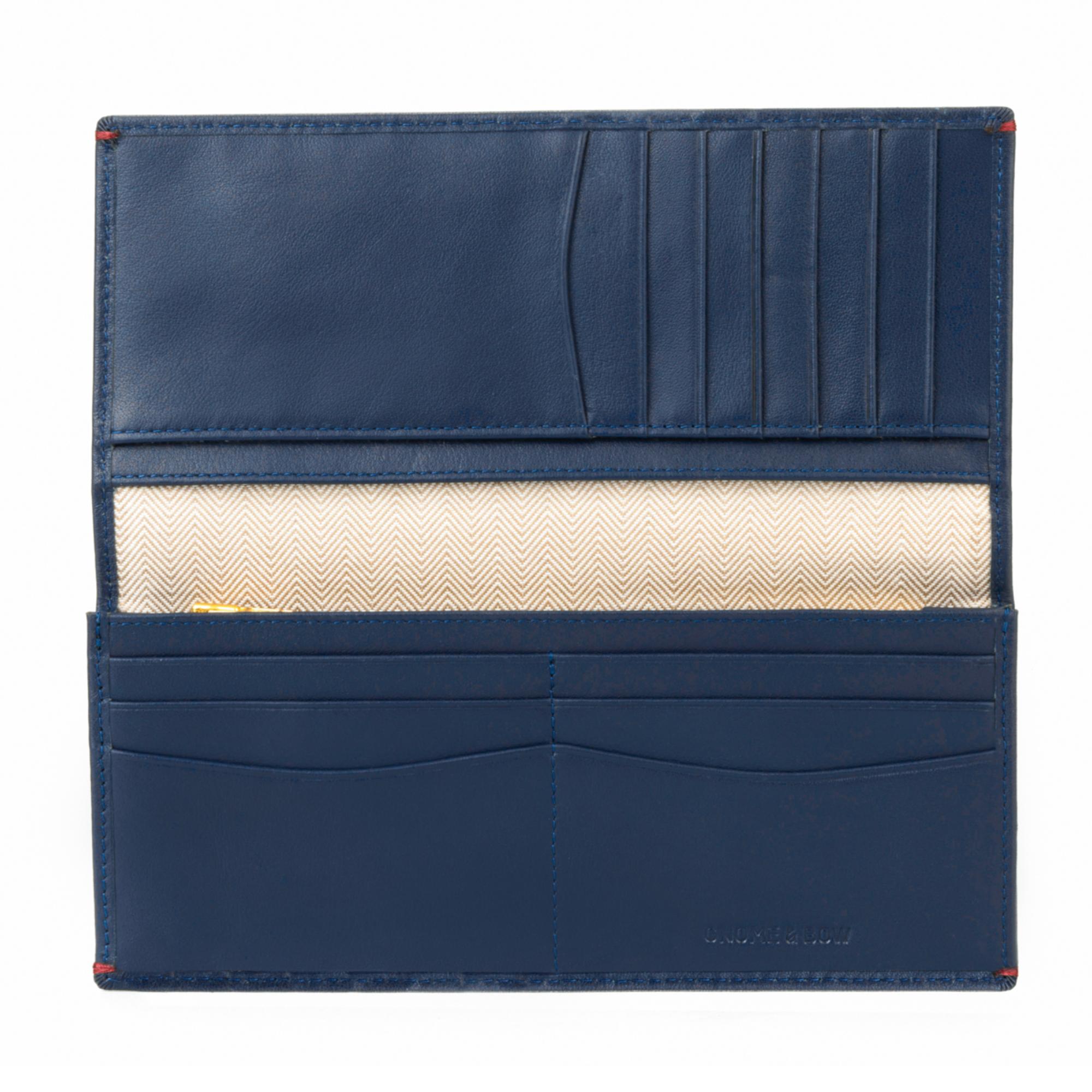 Gulliver Cash Coin Long Wallet (RFID USA Nappa Leather) - Blue