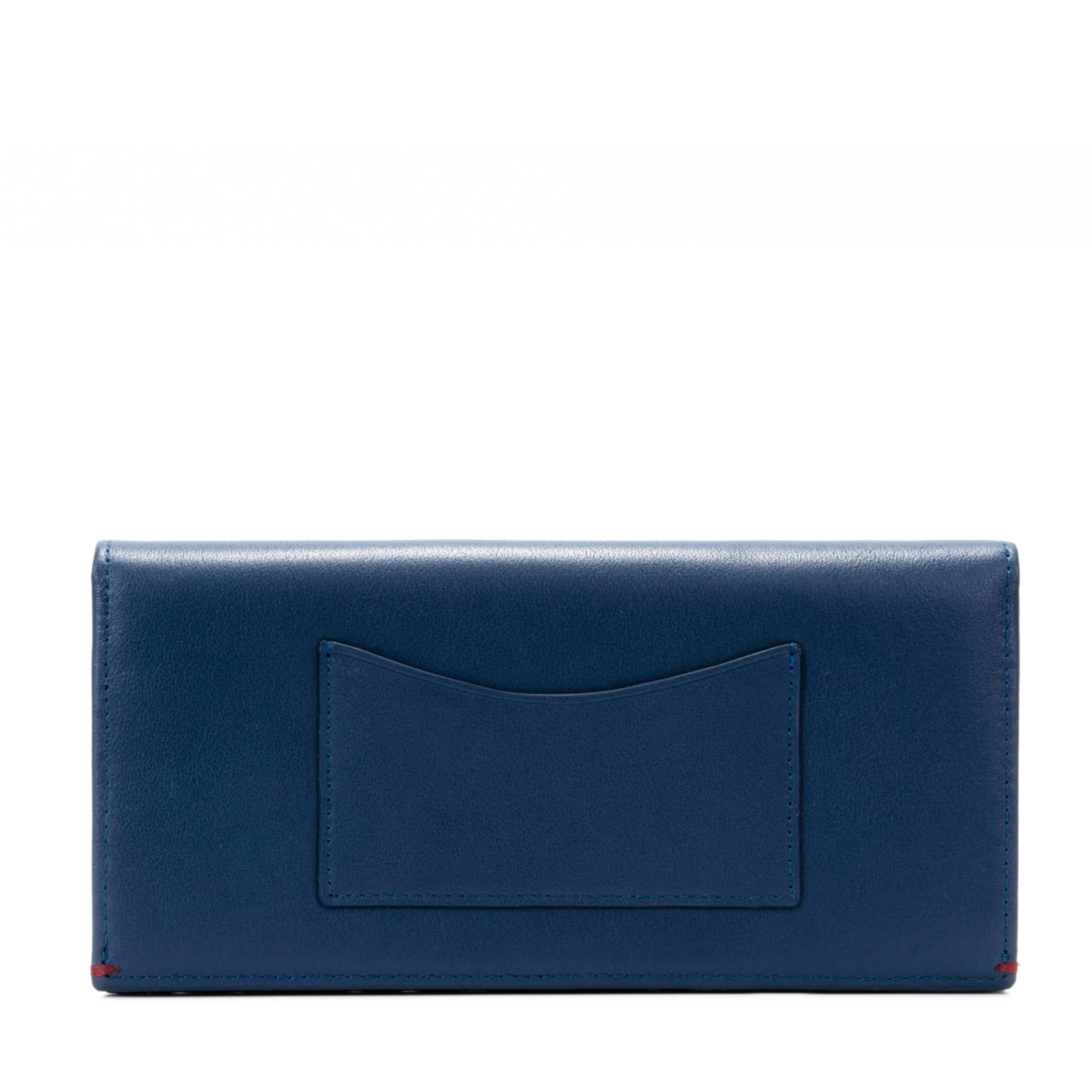 Gulliver Cash Coin Long Wallet (RFID USA Nappa Leather) - Blue