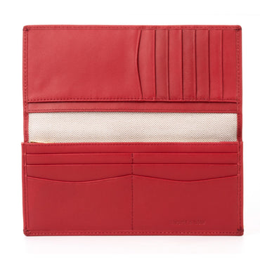 Gulliver Cash Coin Long Wallet (RFID USA Nappa Leather) - Red