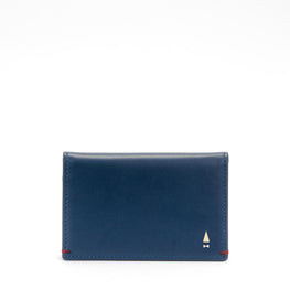 Gulliver Name Card Holder Wallet (RFID USA Nappa Leather) - Blue