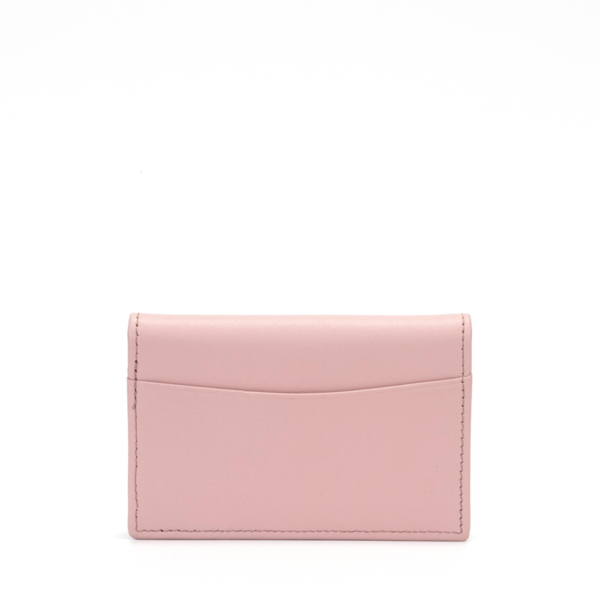 Gulliver Name Card Holder Wallet (RFID USA Nappa Leather) - Pink