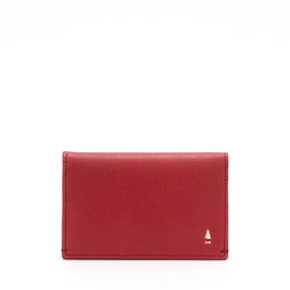 Gulliver Name Card Holder Wallet (RFID USA Nappa Leather) - Red