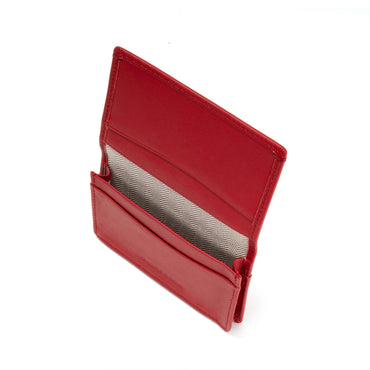 Gulliver Name Card Holder Wallet (RFID USA Nappa Leather) - Red