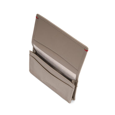 Gulliver Name Card Holder Wallet (RFID USA Nappa Leather) - Taupe Grey