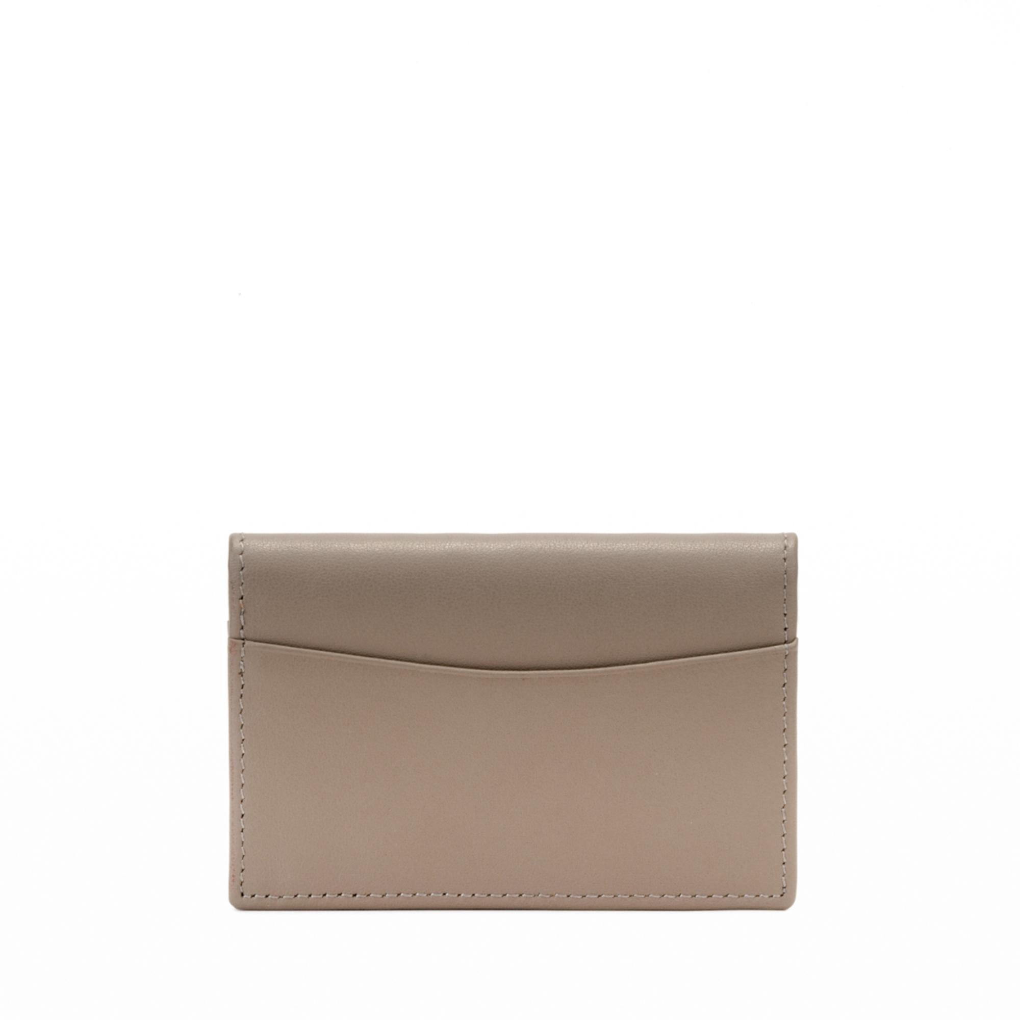 Gulliver Name Card Holder Wallet (RFID USA Nappa Leather) - Taupe Grey