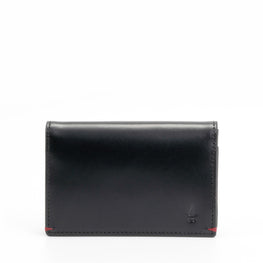 Gulliver Name Card Holder Wallet (RFID USA Wax Leather) - Black