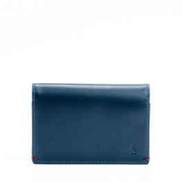 Gulliver Name Card Holder Wallet (RFID USA Wax Leather) - Blue