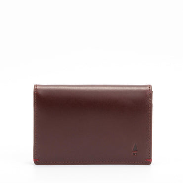 Gulliver Name Card Holder Wallet (RFID USA Wax Leather) - Oxblood Brown