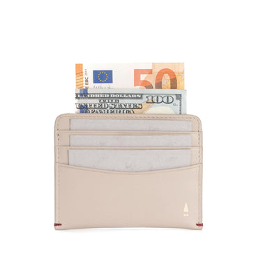 Gulliver Slim Cash Card Holder Wallet (RFID USA Nappa Leather) - Beige