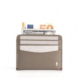 Gulliver Slim Cash Card Holder Wallet (RFID USA Nappa Leather) - Taupe Grey