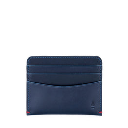 Gulliver Slim Cash Card Holder Wallet (RFID USA Wax Leather) - Blue