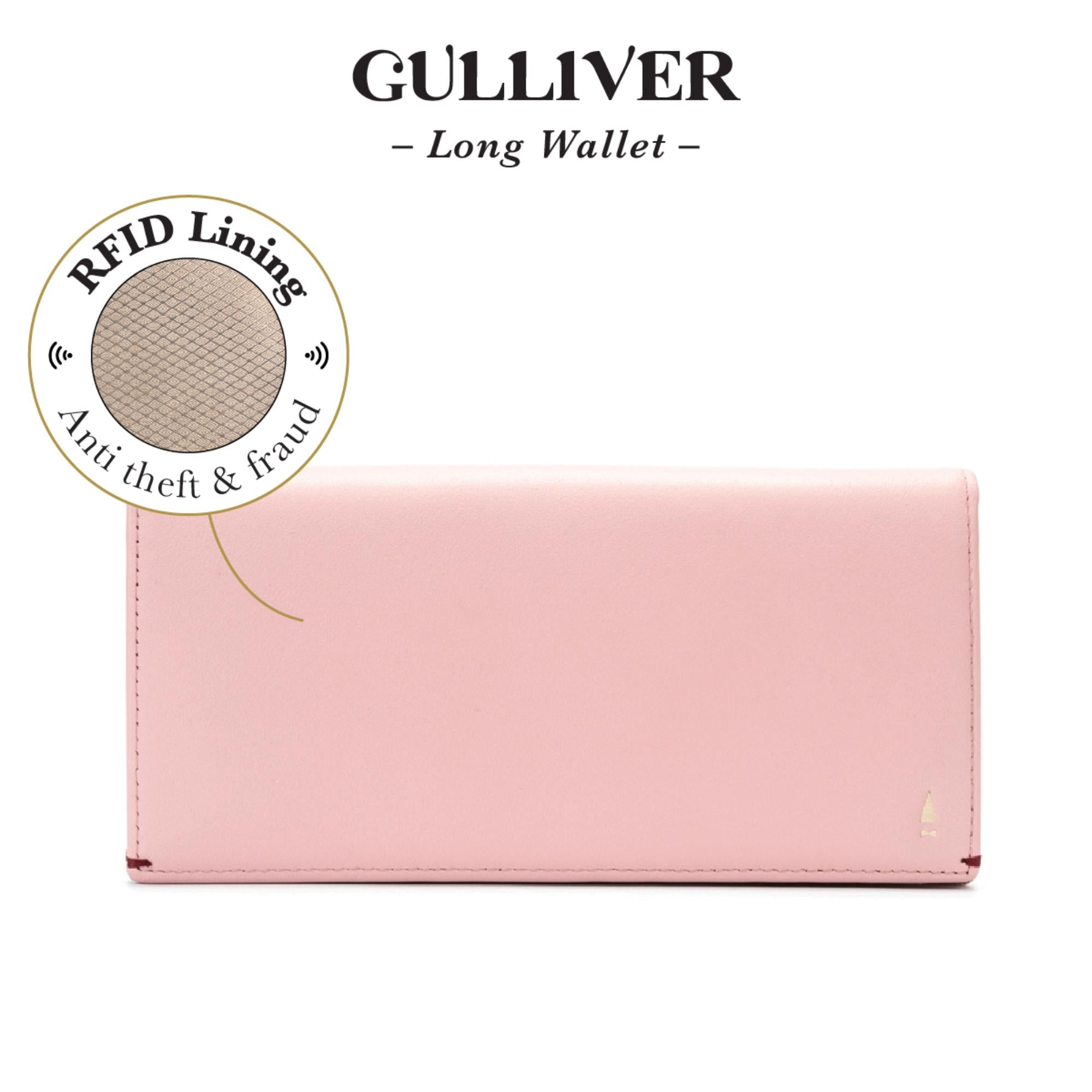 Gulliver Cash Coin Long Wallet (RFID USA Nappa Leather) - Blue