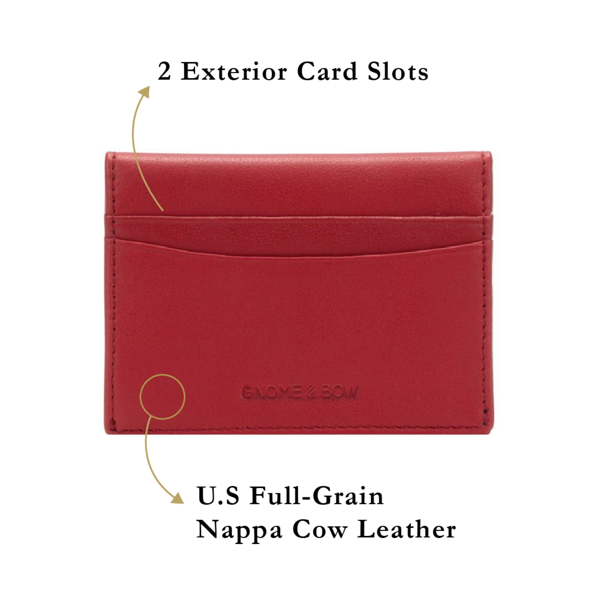 Envelope Flap Coin Pouch Card Holder (RFID USA Nappa Leather) - Blue