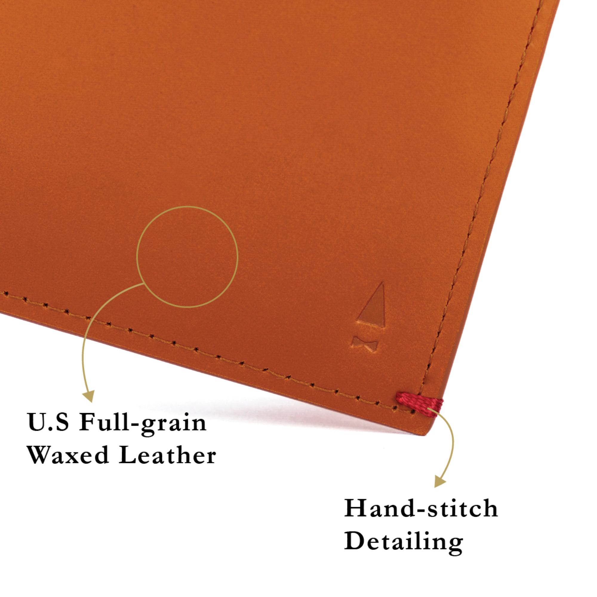 Gulliver Slim Card Holder (RFID USA Wax Leather) - Tan Brown