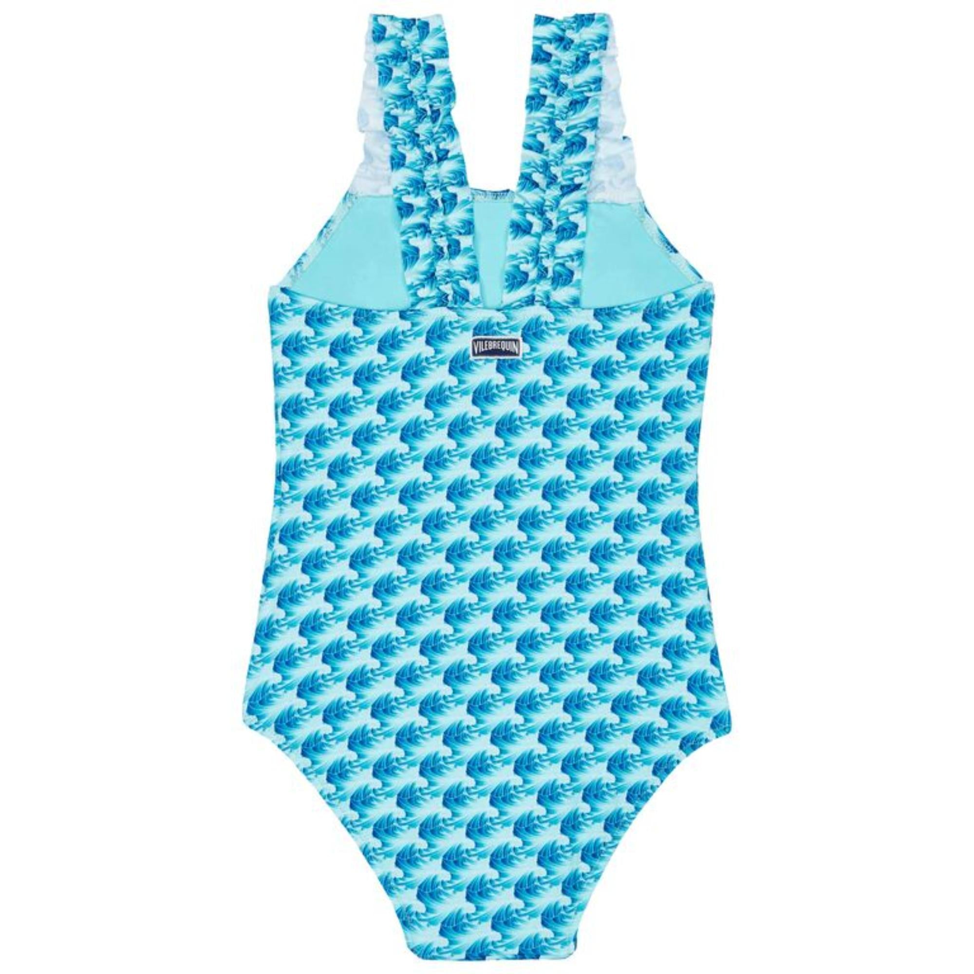 Blue Family Print Micro Waves Girl Giny Swimsuit