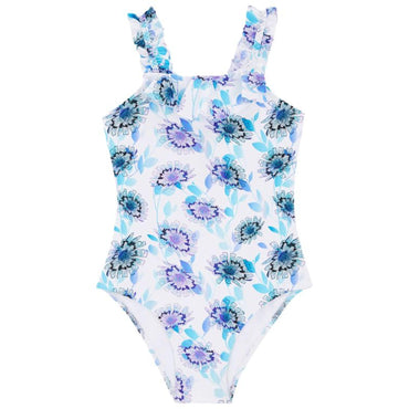 Blue Print Mother/Daughter Flash Flowers Girl Giny Swimsuit