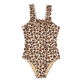 Beige Family Print Tt Leo Girl Giny Swimsuit