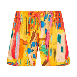 Yellow Family Print Sunny Stretch Boy Jirise Swimsuit